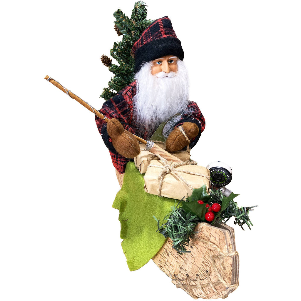 Canoe Fishing Santa Claus