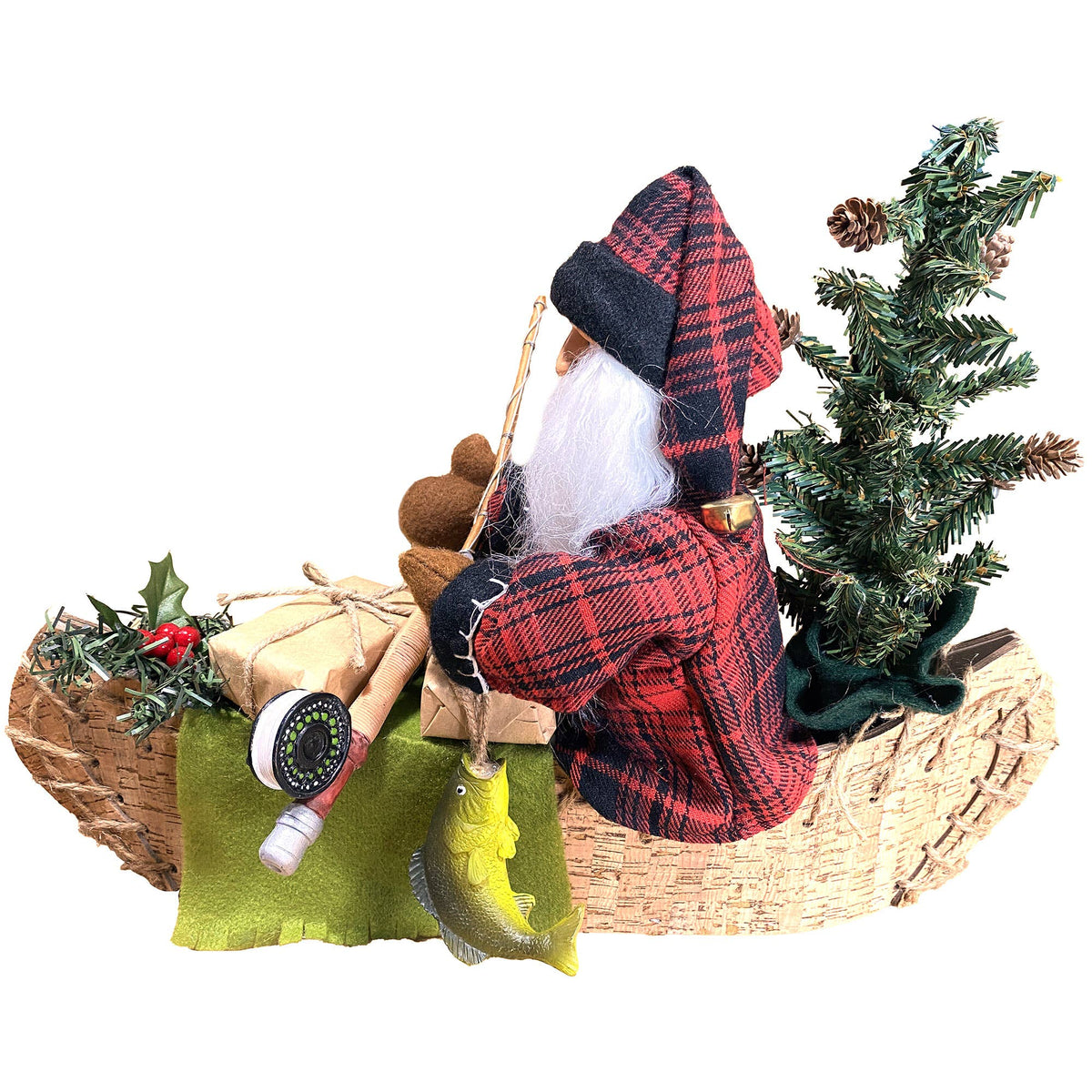 Canoe Fishing Santa Claus