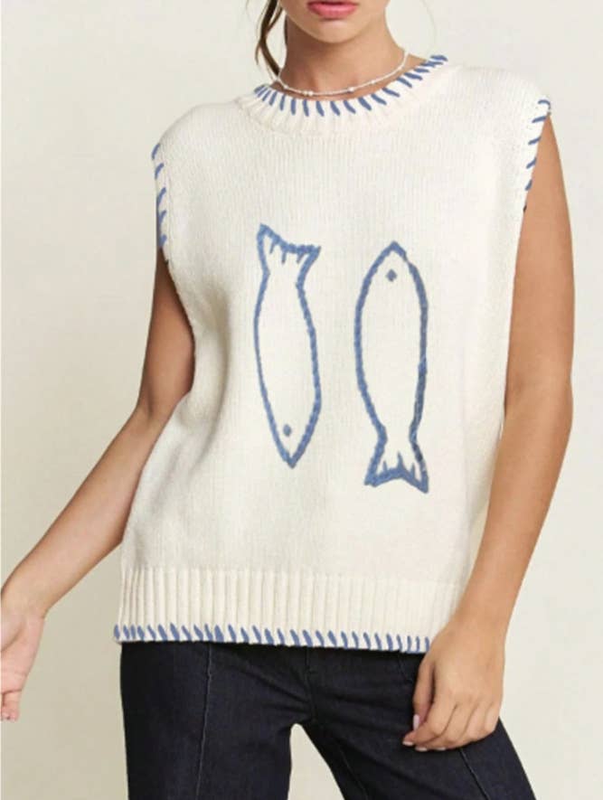 Sardine Stitch Knit Vest