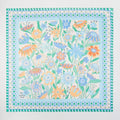 Blue Flower Print Square Bandana Scarf