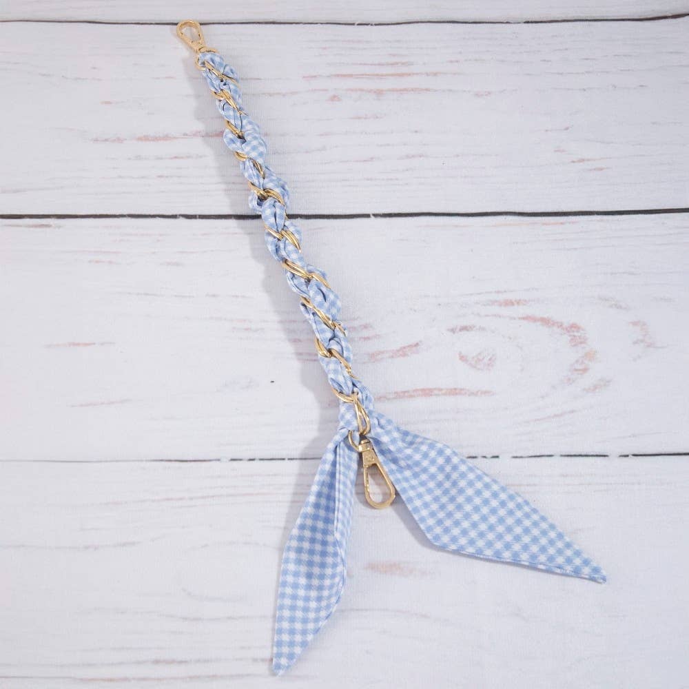 Checkered Scarf Chain Bag Charm