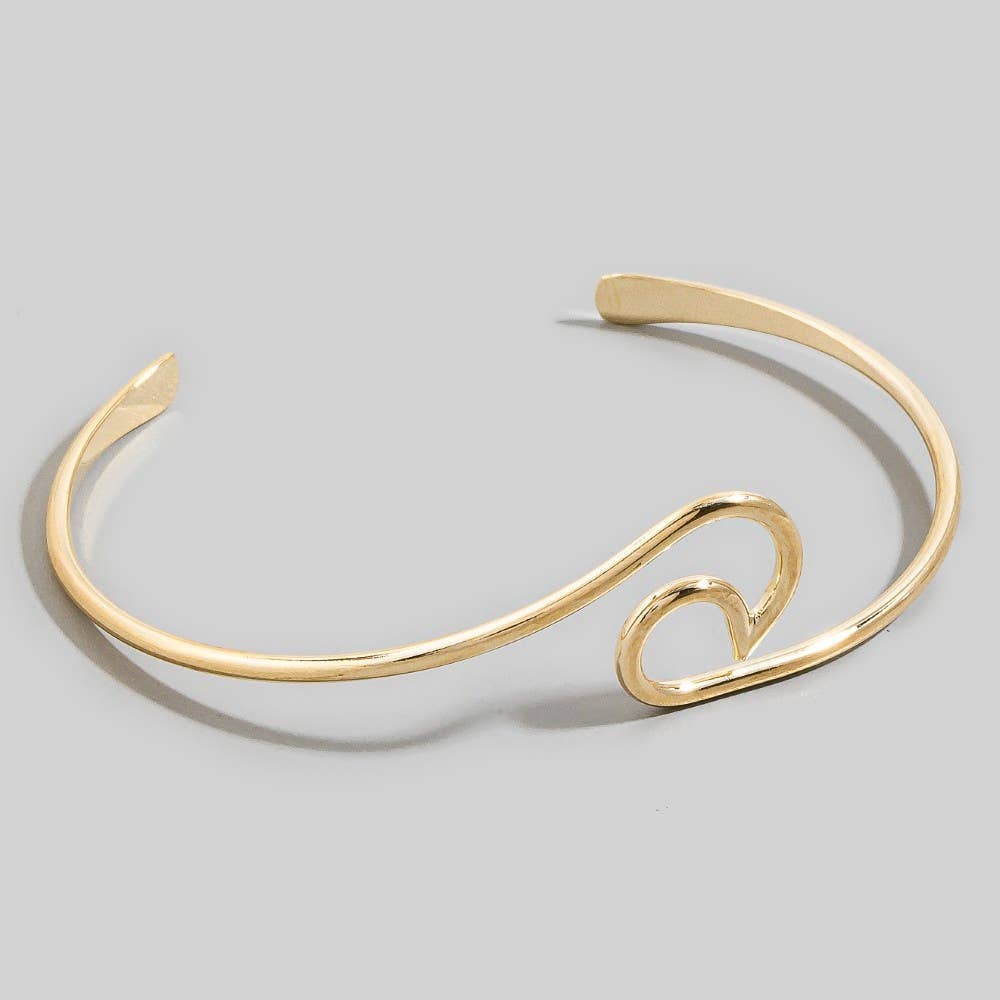 Thin Wave Cuff Bracelet: G