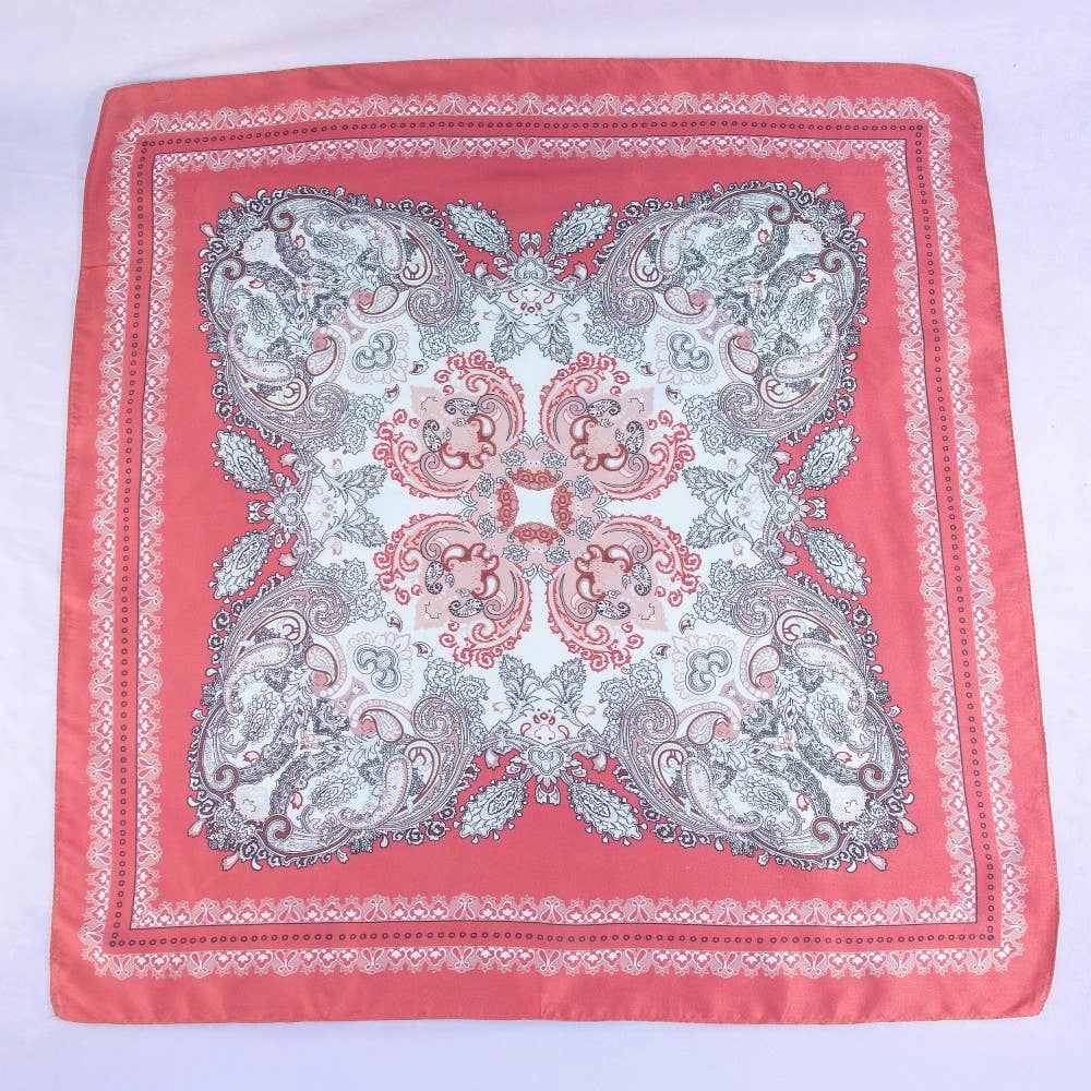 Red Ornate Paisley Scarf