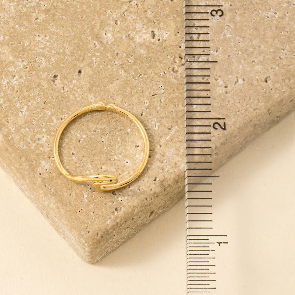 Gold Dipped Wave Cutout Adjustable Ring