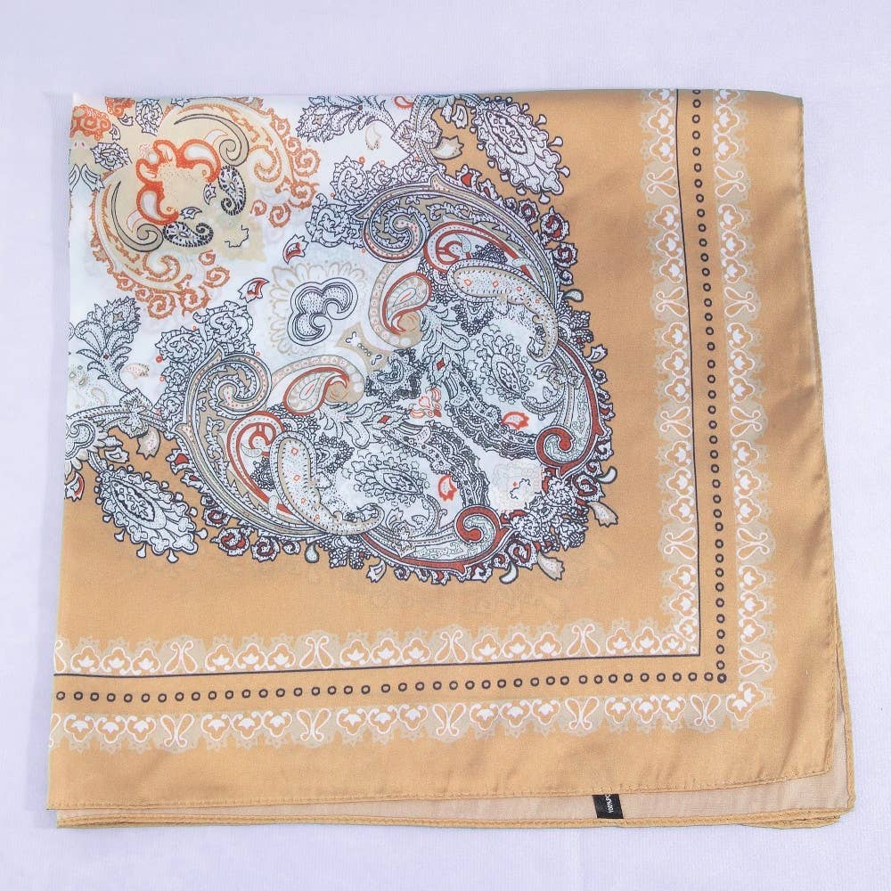 Beige Ornate Paisley Scarf