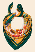 Green Floral Garden Print Scarf