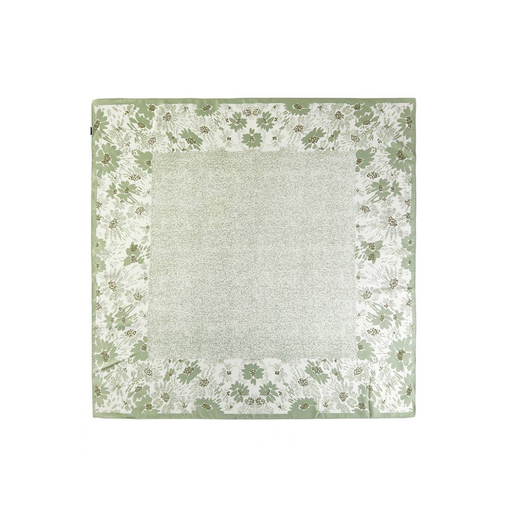 Floral Border Speckled Panel Square Scarf