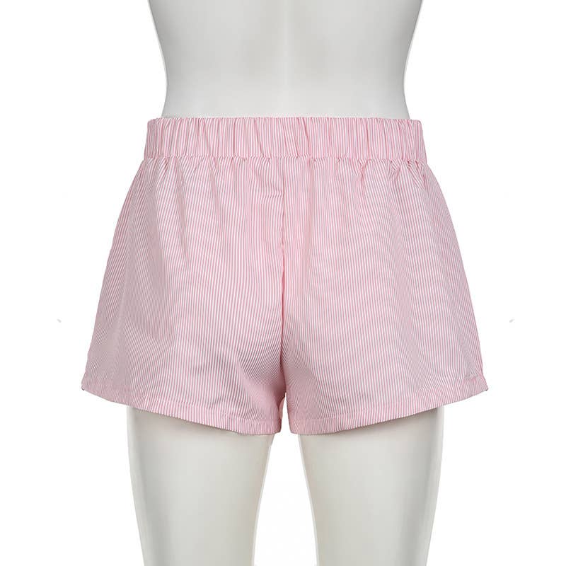 Wide-leg beach striped boxer shorts: Blue / S