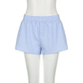 Wide-leg beach striped boxer shorts: Blue / L