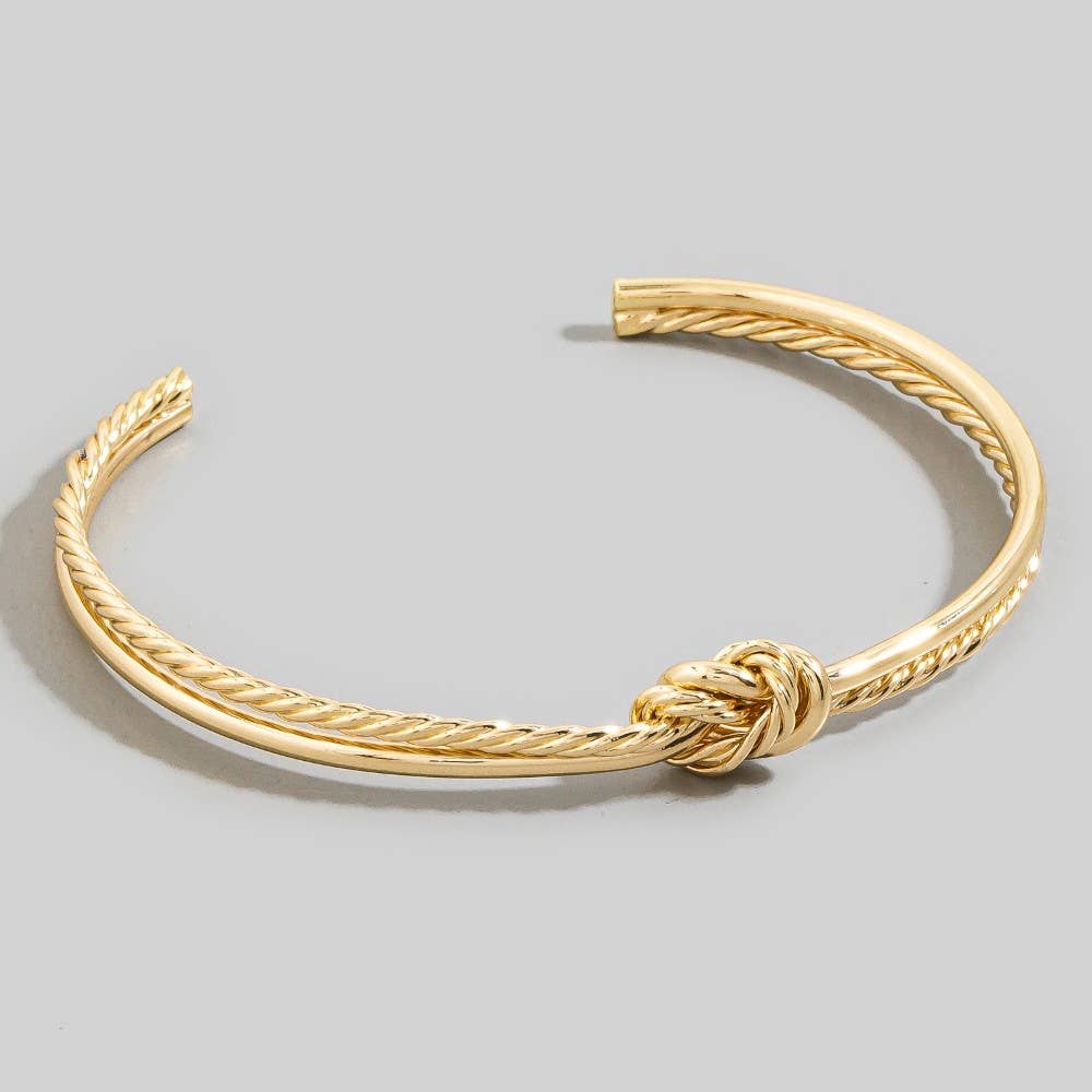 Wire Smooth Rope Knot Cuff Bracelet