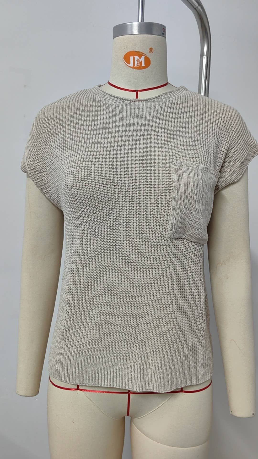 Casual Plain Cropped Sweater Vest: Blue / L