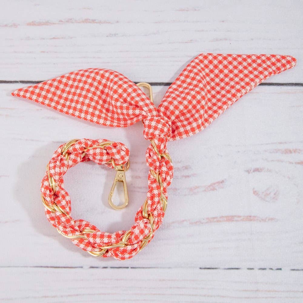 Checkered Scarf Chain Bag Charm