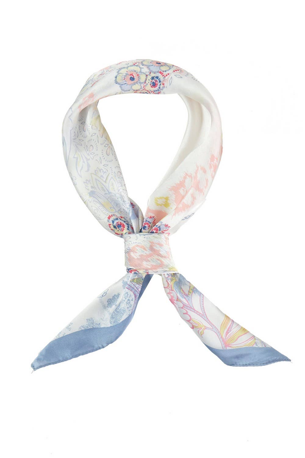 Abstract Floral Print Square Bandana Scarf