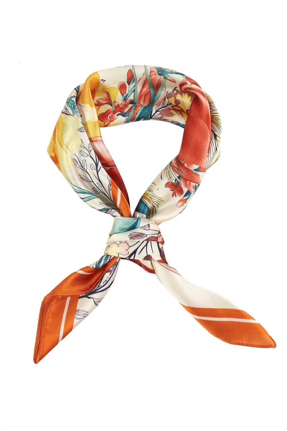 Orange Floral Garden Print Scarf