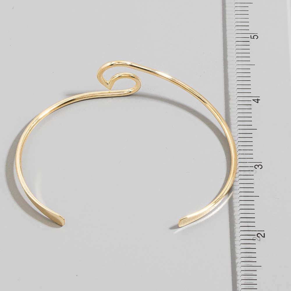 Thin Wave Cuff Bracelet: G