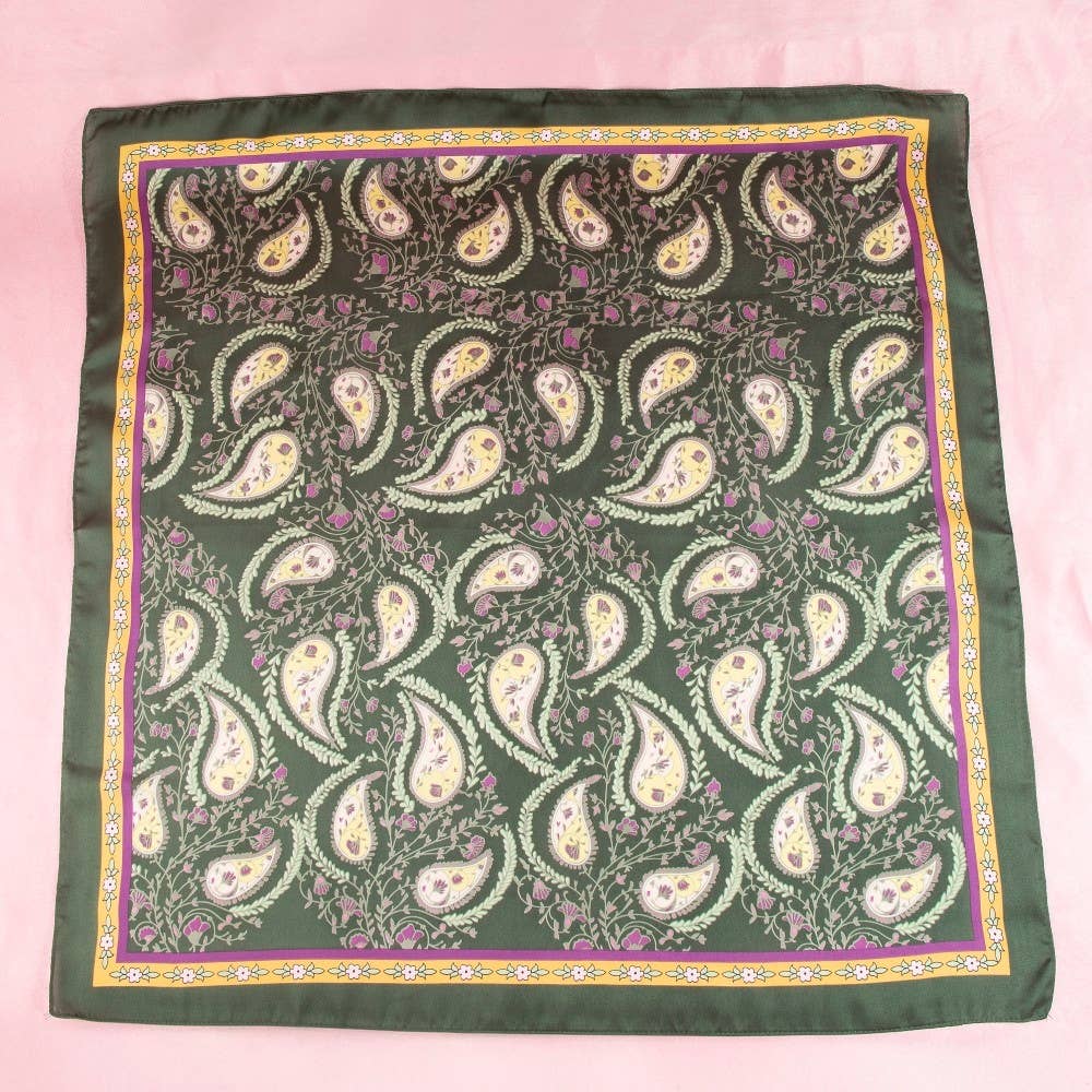 Navy Paisley Floral Scarf