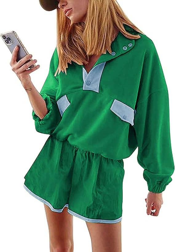 Sweatshirt & Shorts Sporty Set