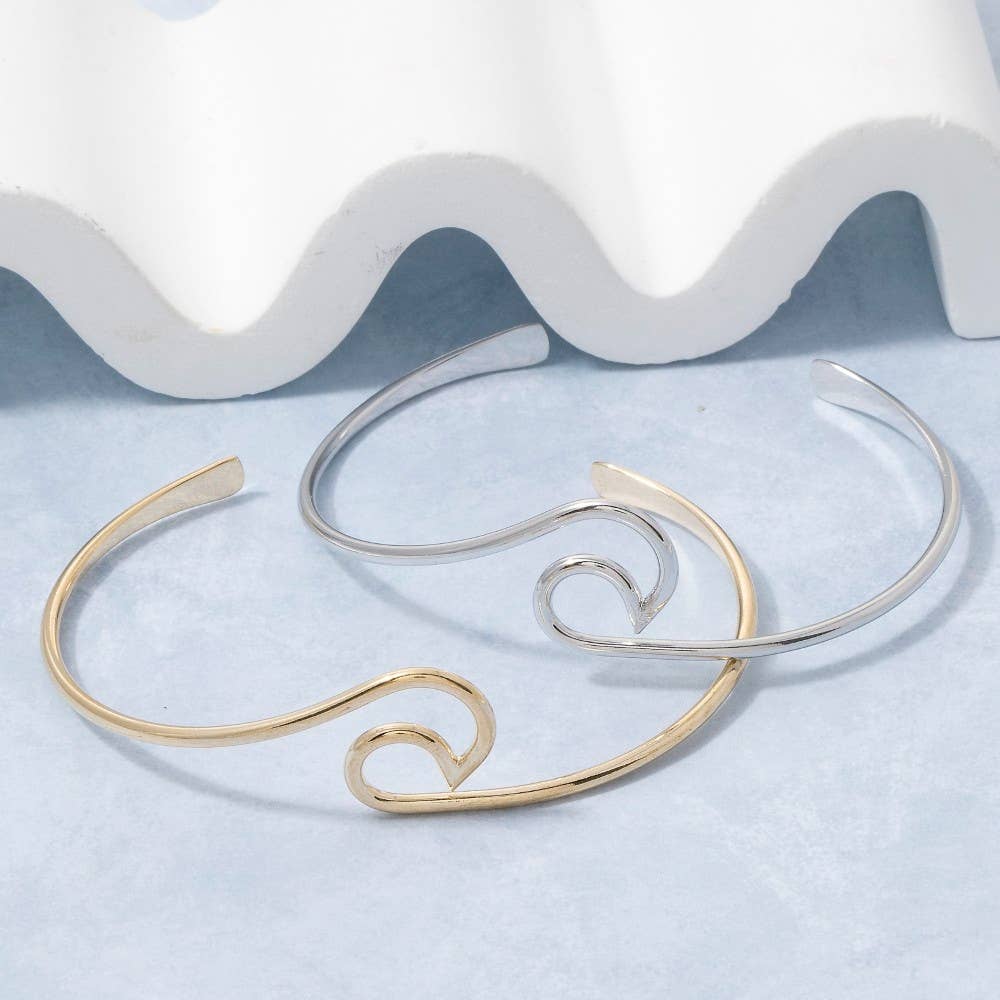 Thin Wave Cuff Bracelet: G