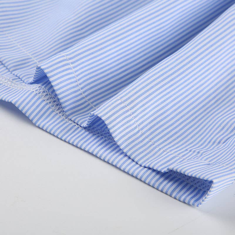 Wide-leg beach striped boxer shorts: Blue / M