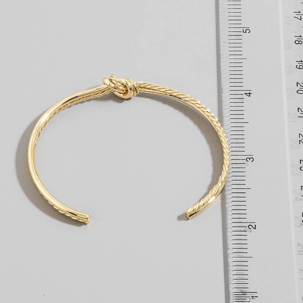 Wire Smooth Rope Knot Cuff Bracelet