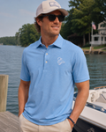 Southern Tide Heather Perf Polo - Ocean Channel