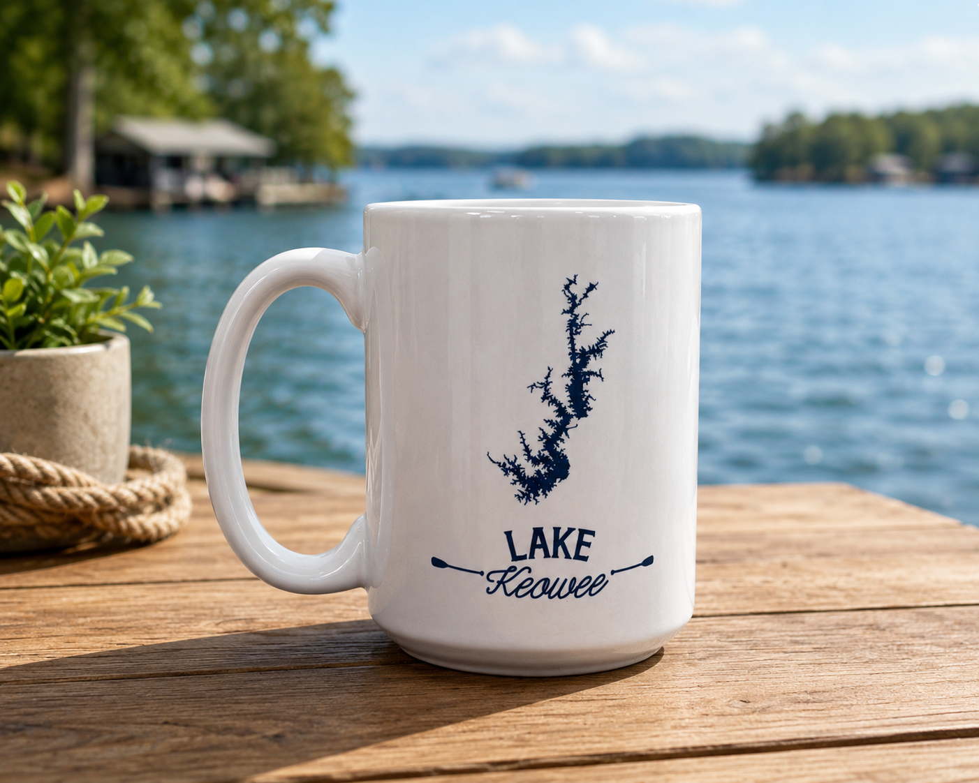 Lake Keowee Outline Lake Coffee Mug