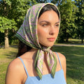 Purple and Green Floral Scarf