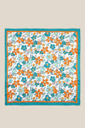 Teal Multi Flower Scarf