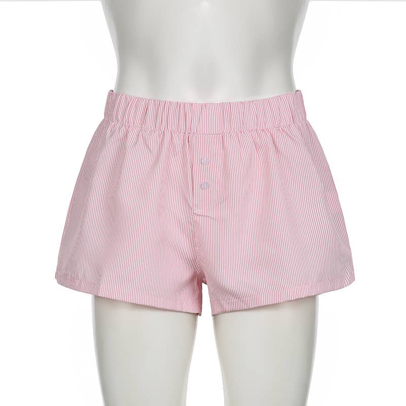 Wide-leg beach striped boxer shorts: Blue / L