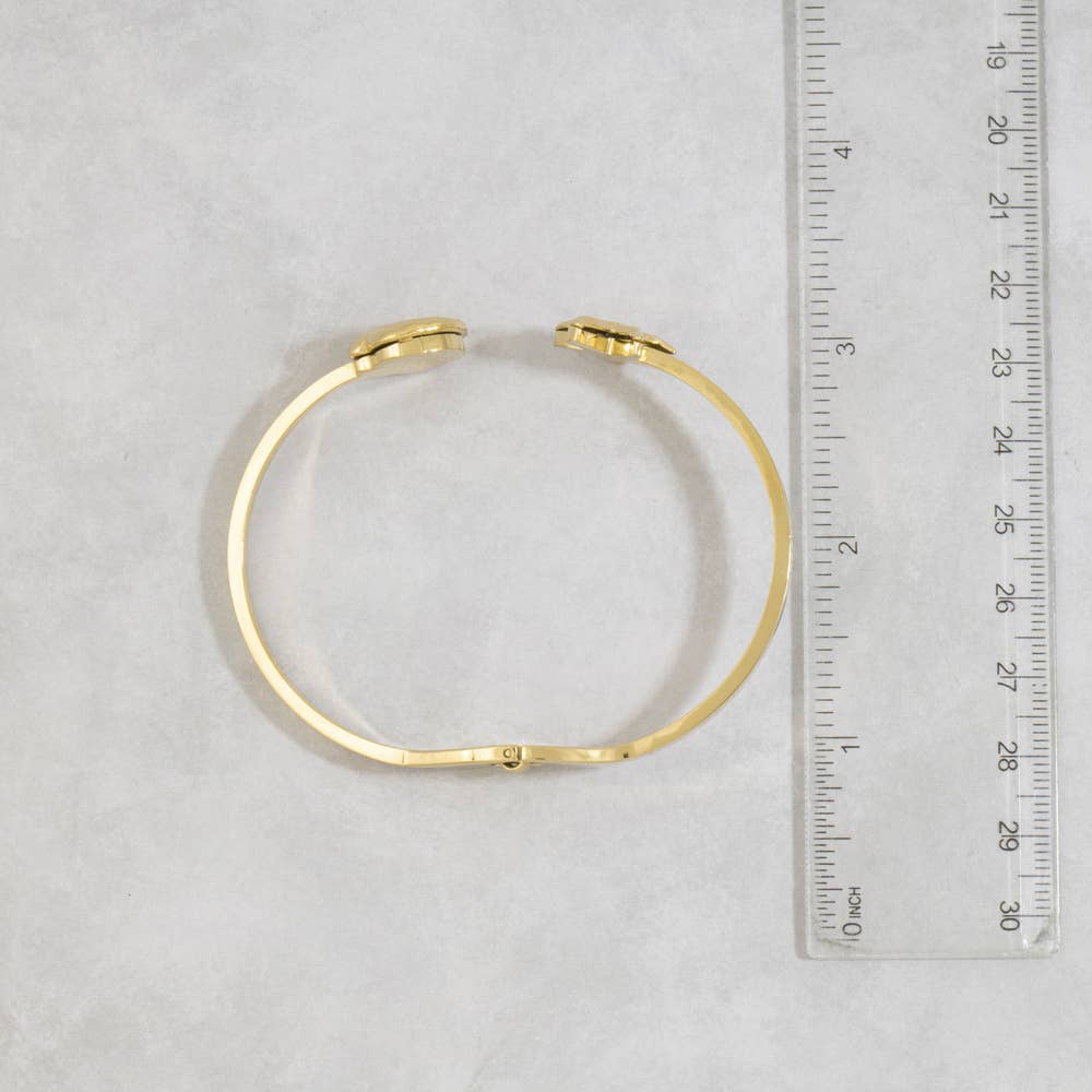 Stainless Steel Starfish And Shell Cuff Bracelet