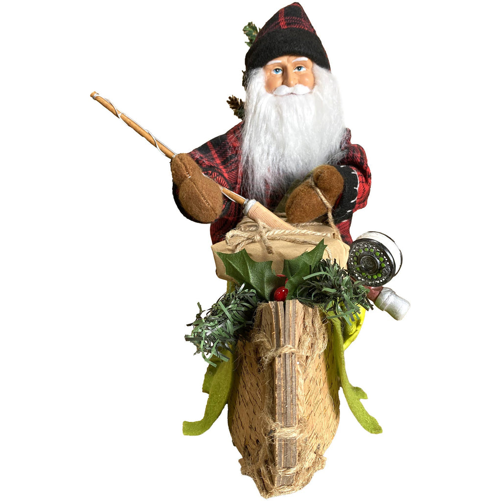 Canoe Fishing Santa Claus