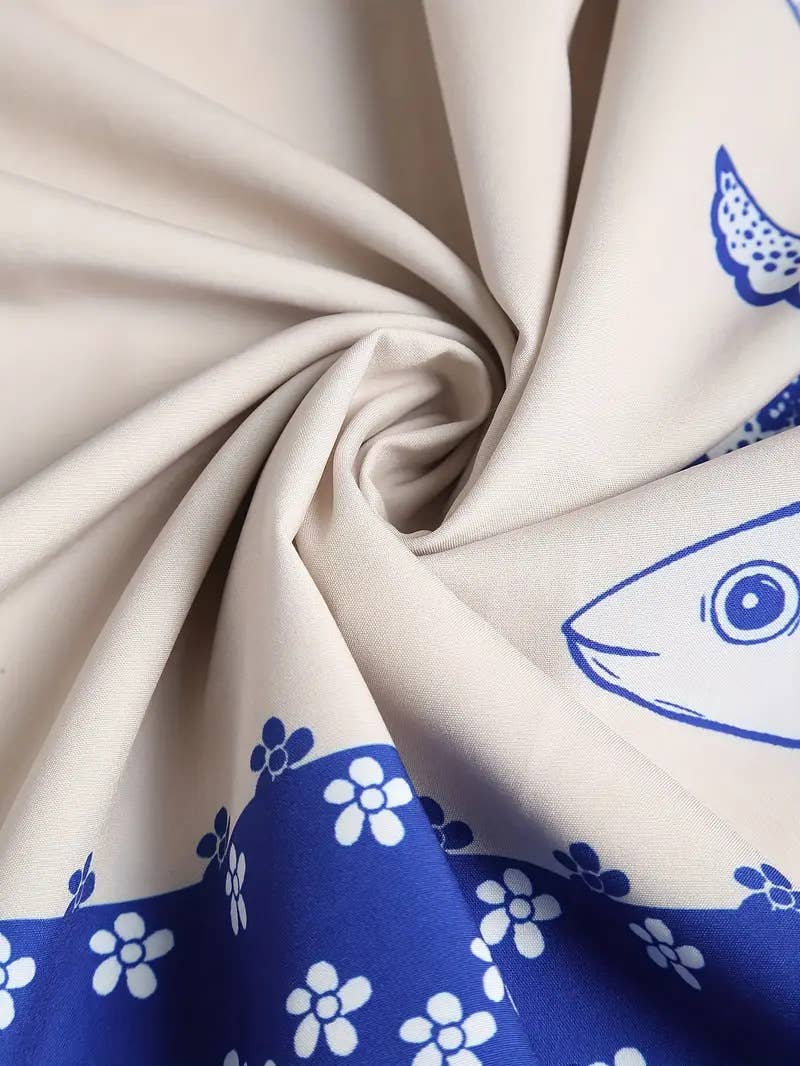 Mackerel Sundress: Blue / XL