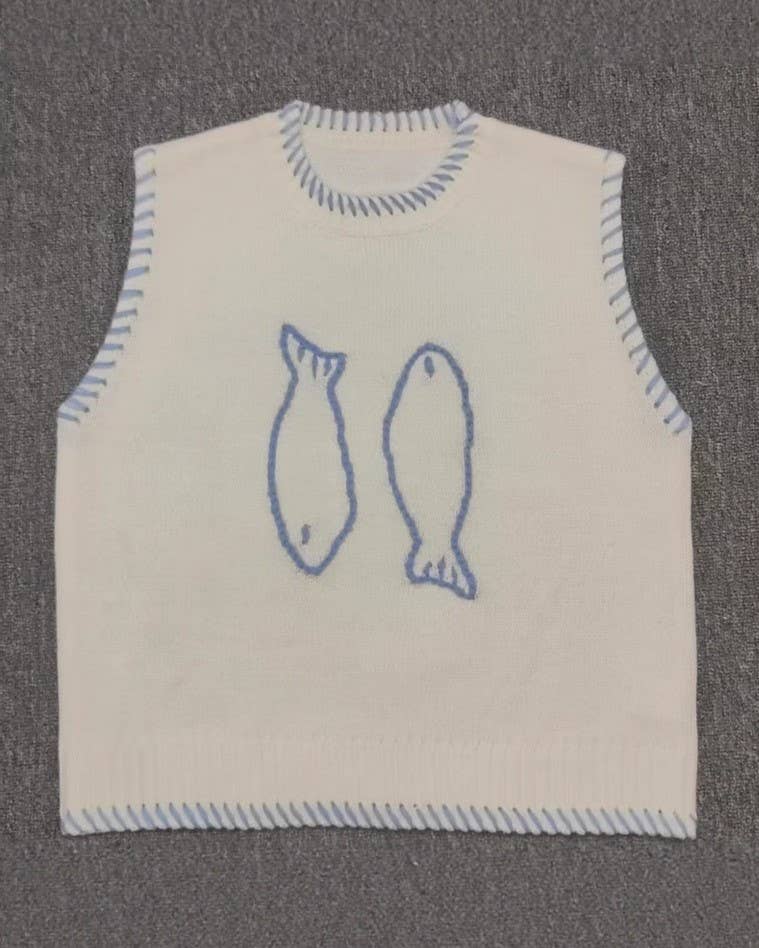 Sardine Stitch Knit Vest