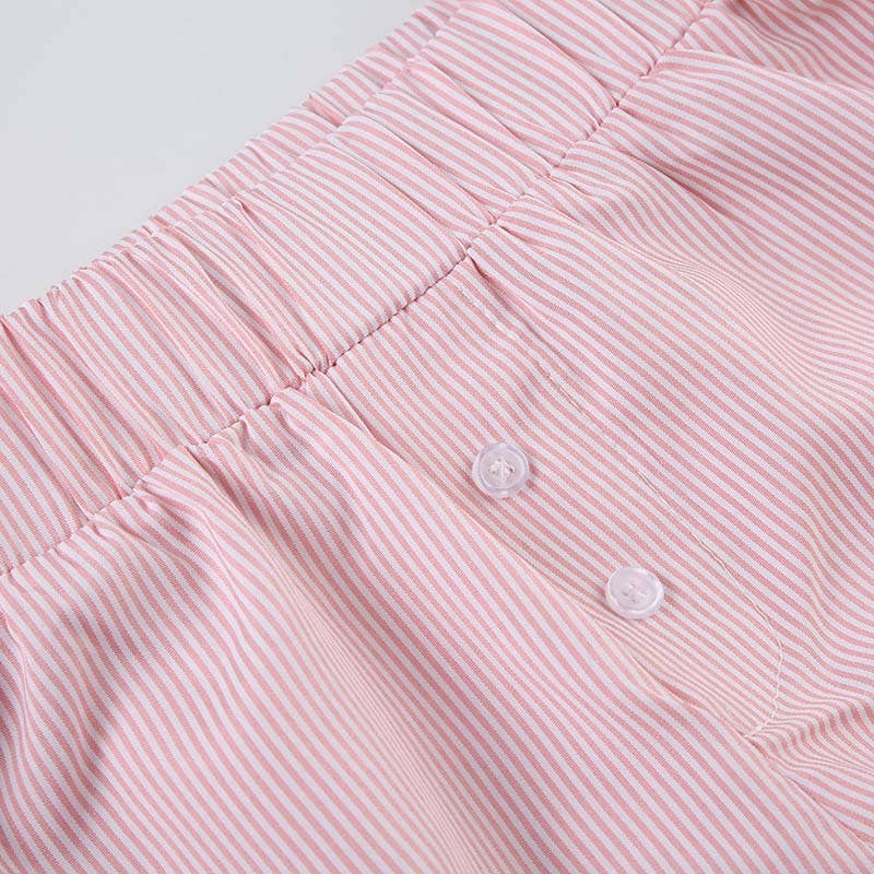 Wide-leg beach striped boxer shorts: Blue / L