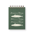 Fishes Mini Jotter Notebook: Forest Green | White Ink