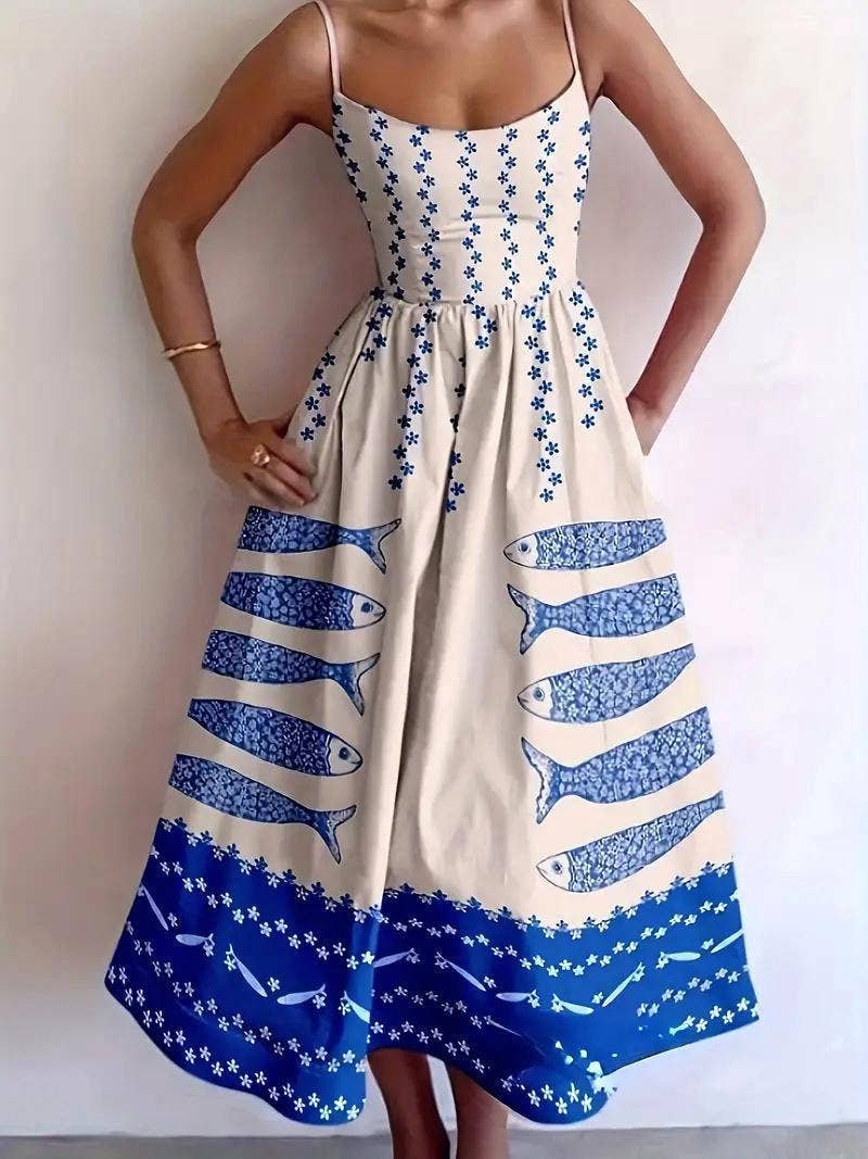 Mackerel Sundress : Blue / L