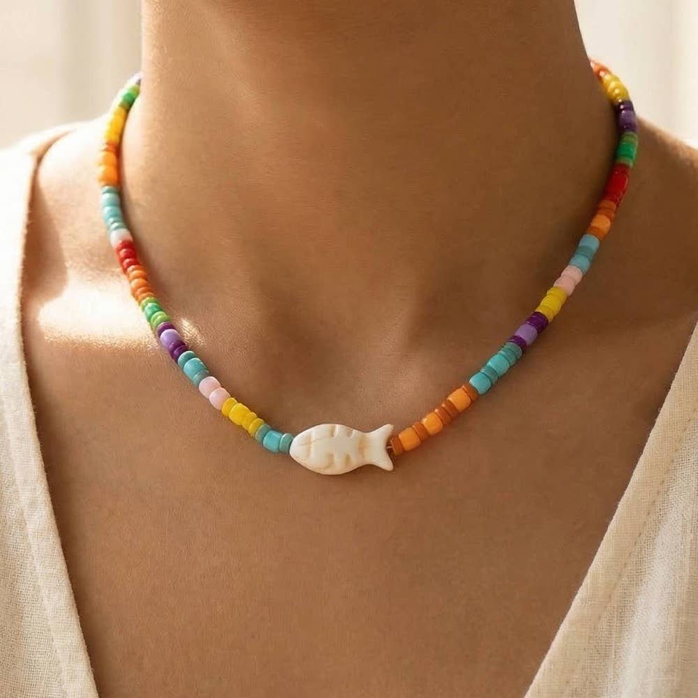 Fish Mixed Beaded Necklace