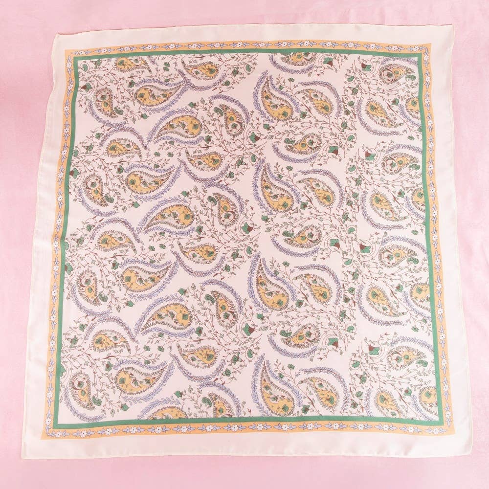 Navy Paisley Floral Scarf
