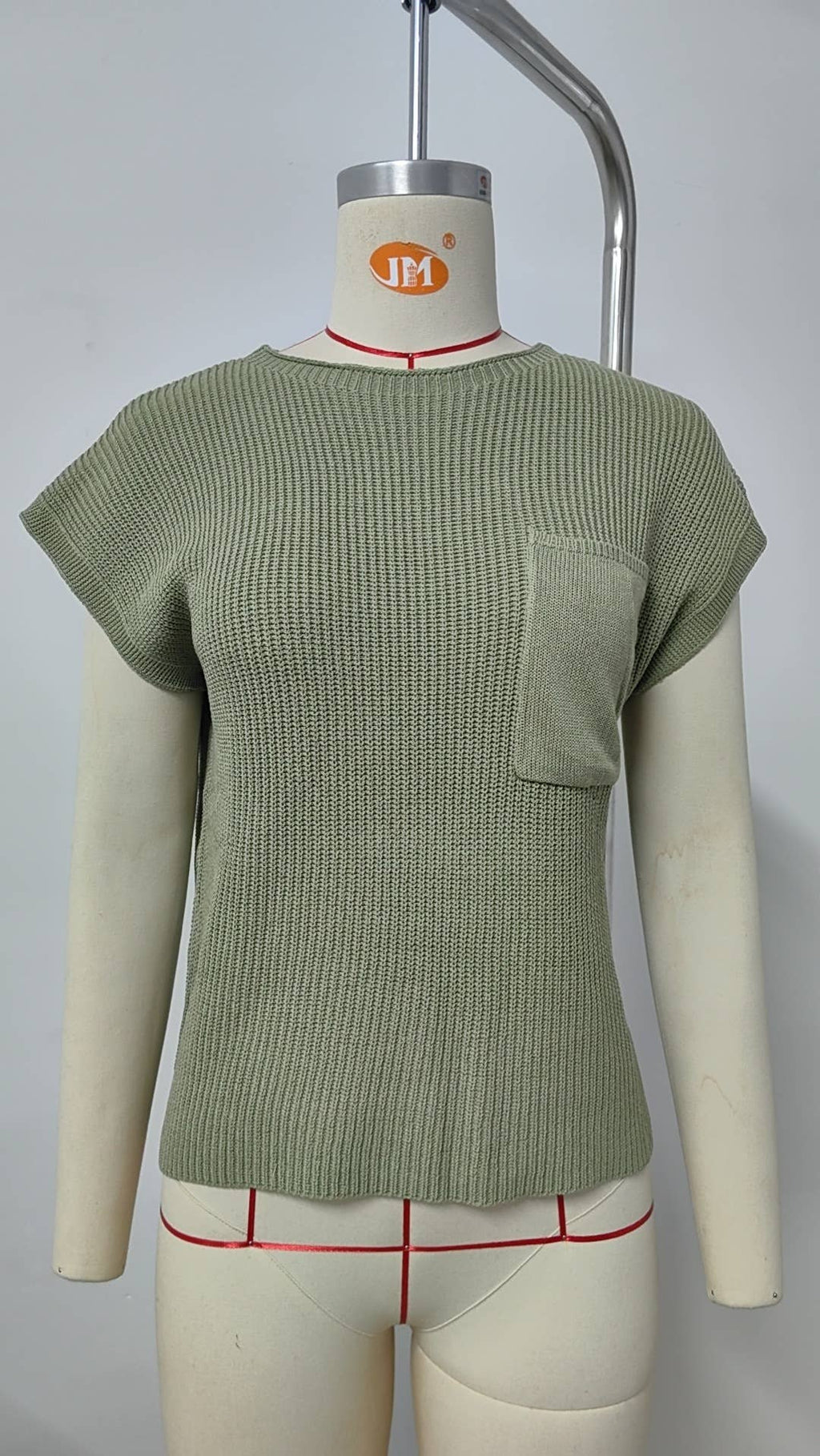 Casual Plain Cropped Sweater Vest: Blue / S