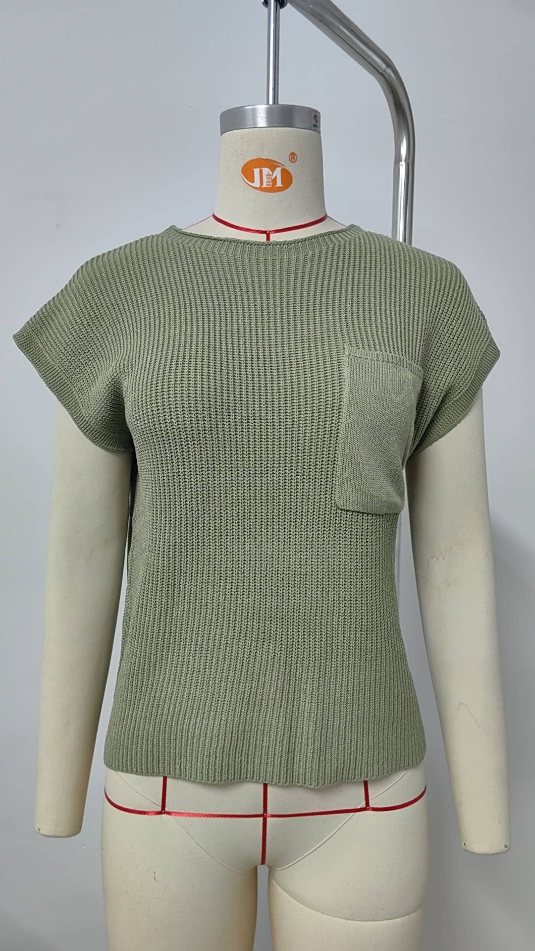 Casual Plain Cropped Sweater Vest: Blue / XL