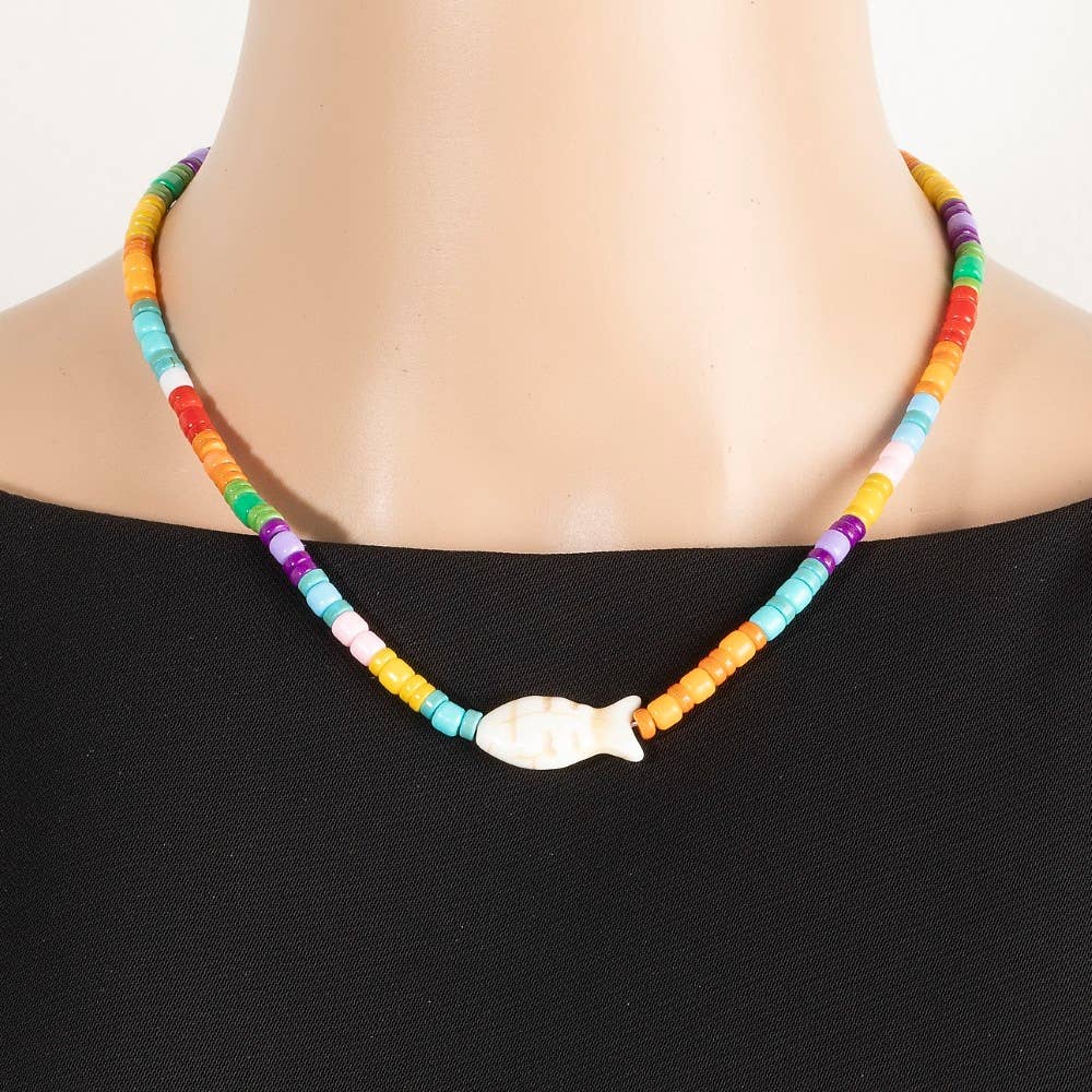 Fish Mixed Beaded Necklace