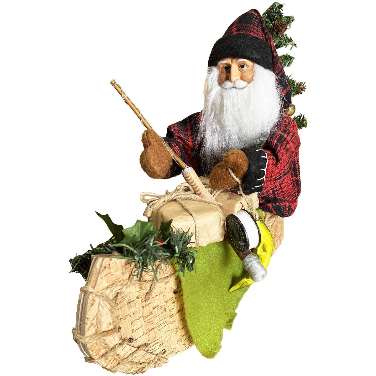 Canoe Fishing Santa Claus