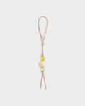 Beaded Bag Charm Keychain in Pink Heather