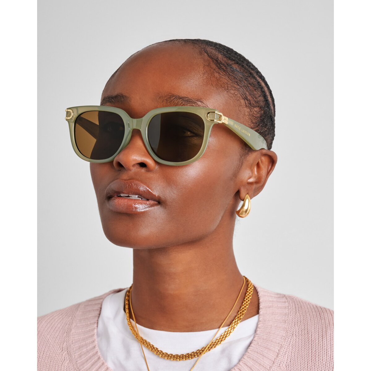Manhattan Sunglasses - Frosted Green Transparent