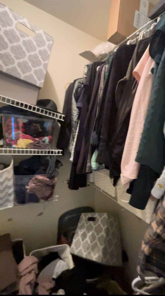 Old dingy closet before photo